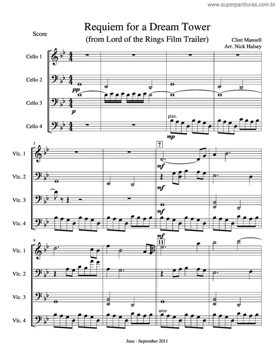 Partitura da música Requiem For A Dream Tower