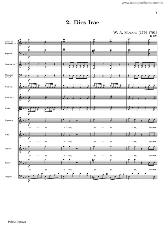 Partitura da música Requiem Mass v.3