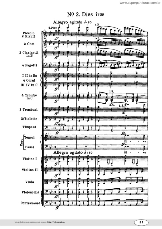 Partitura da música Requiem v.2