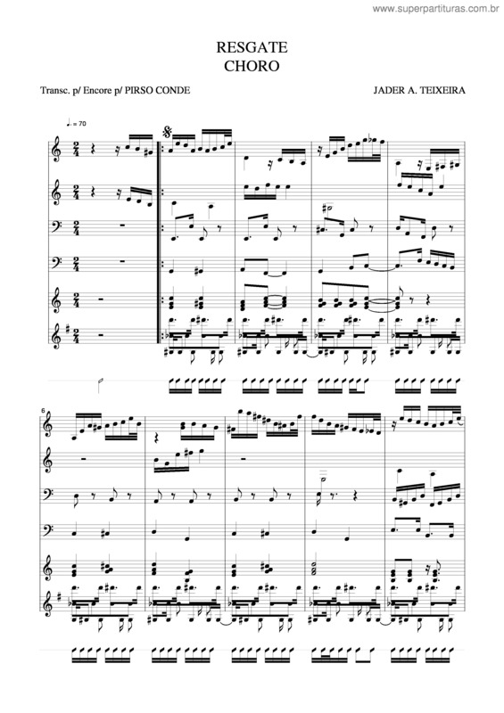 Partitura da música Resgate v.2