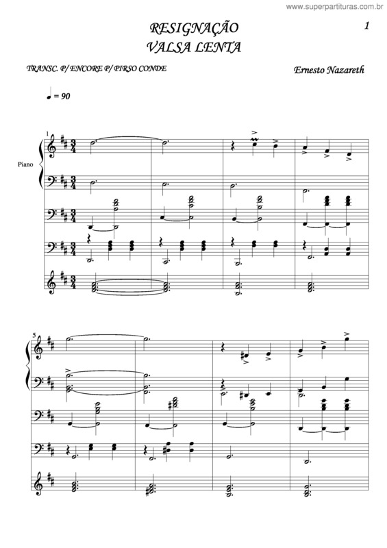 Partitura da música Resignação v.3