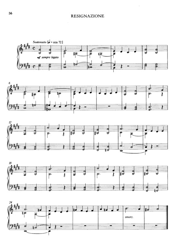 Partitura da música Resignazione S.187