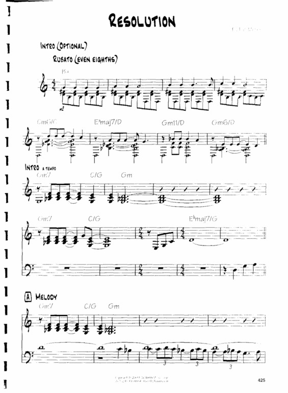 Partitura da música Resolution