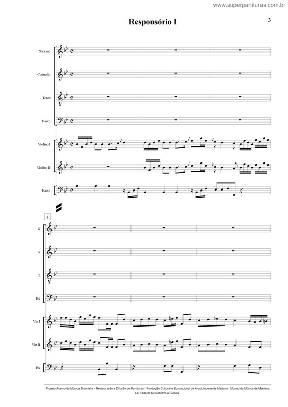 Partitura da música Responsório I