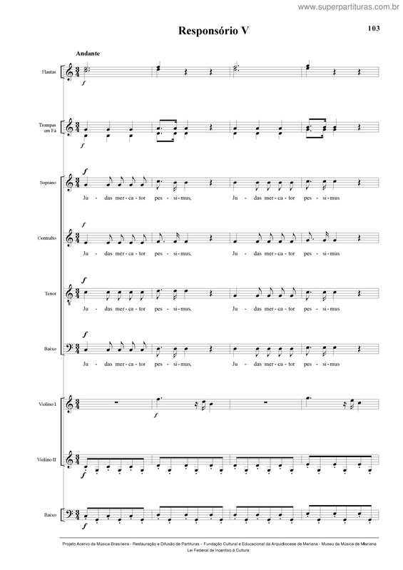 Partitura da música Responsório V v.2