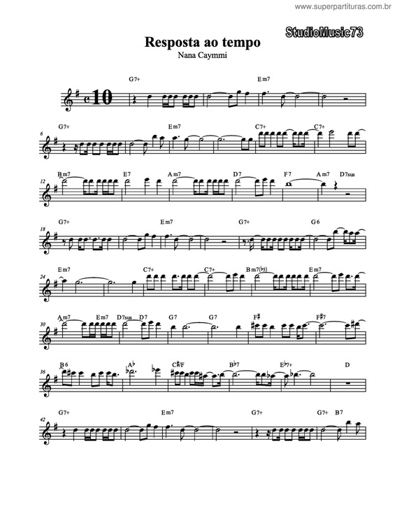 Partitura da música Resposta Ao Tempo