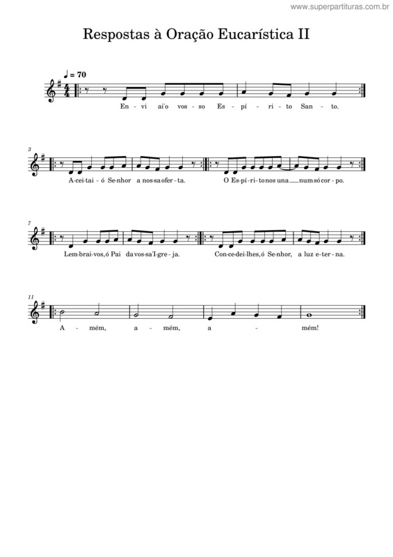 Partitura da música Respostas À Oração Eucarística Ii