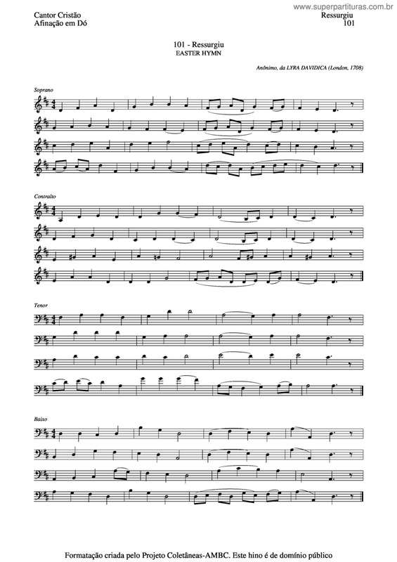 Partitura da música Ressurgiu v.2