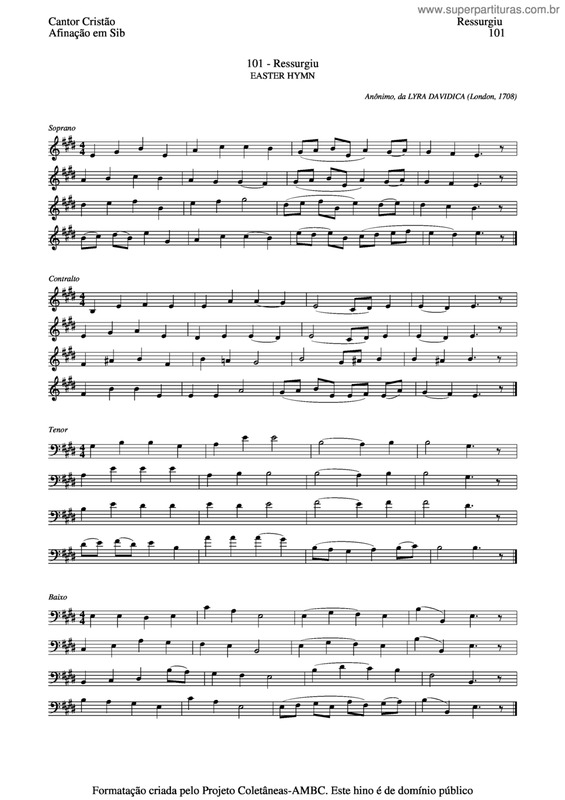 Partitura da música Ressurgiu v.3