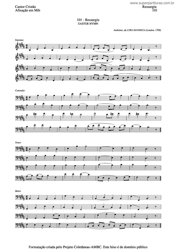 Partitura da música Ressurgiu v.4