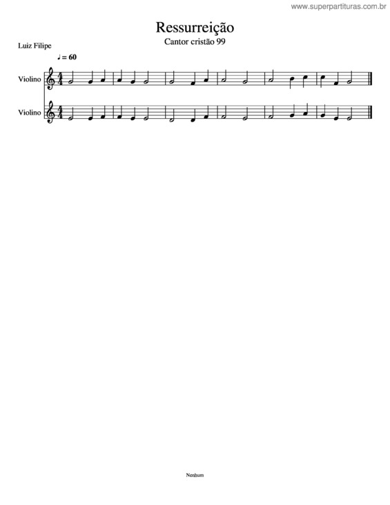 Partitura da música Ressurreição v.11