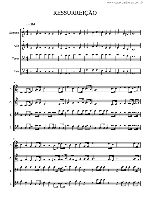Partitura da música Ressurreição v.12