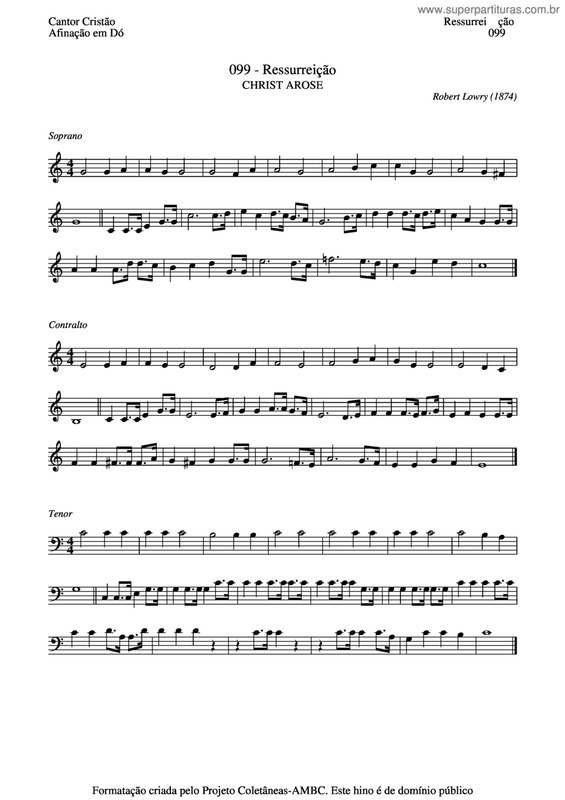 Partitura da música Ressurreição v.8