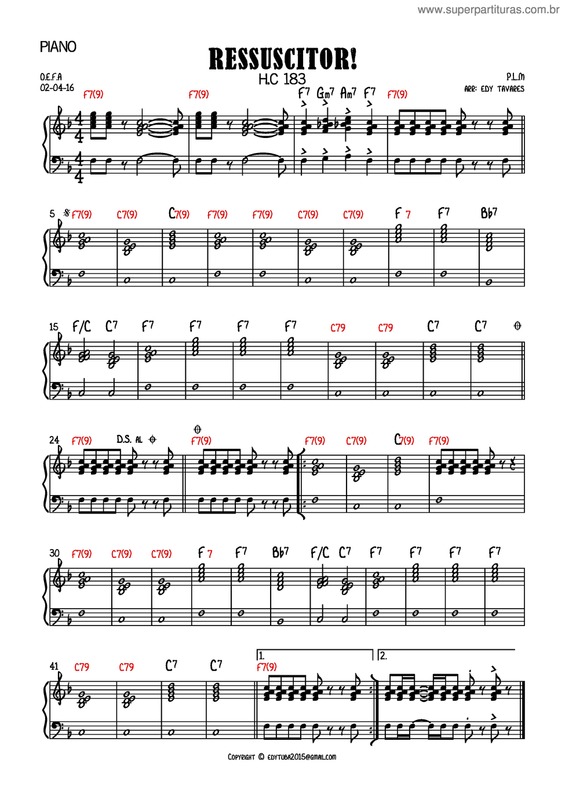 Partitura da música Ressuscitor v.13