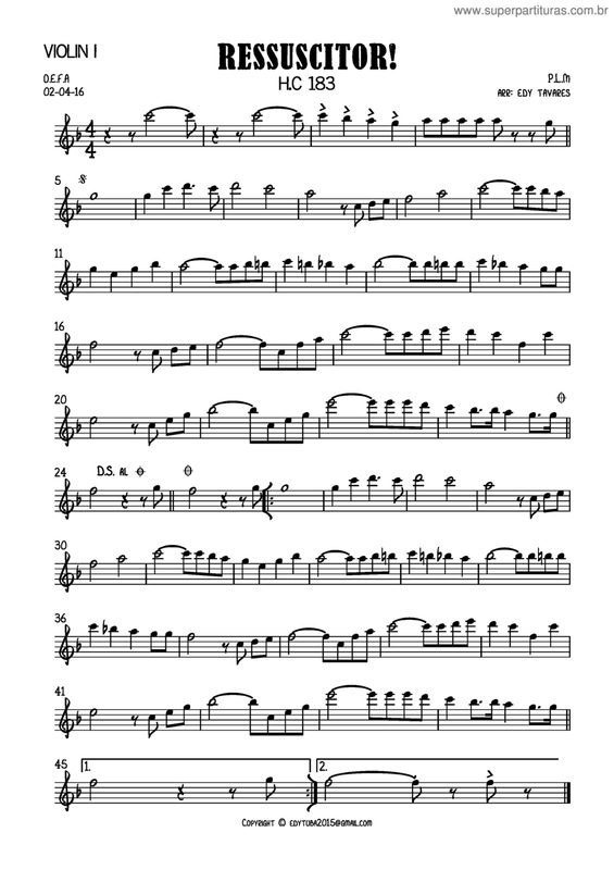 Partitura da música Ressuscitor v.14