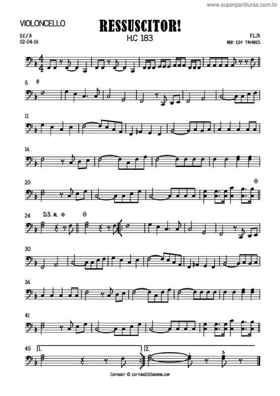 Partitura da música Ressuscitor v.16