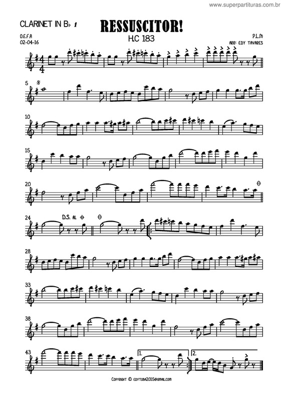 Partitura da música Ressuscitor v.17