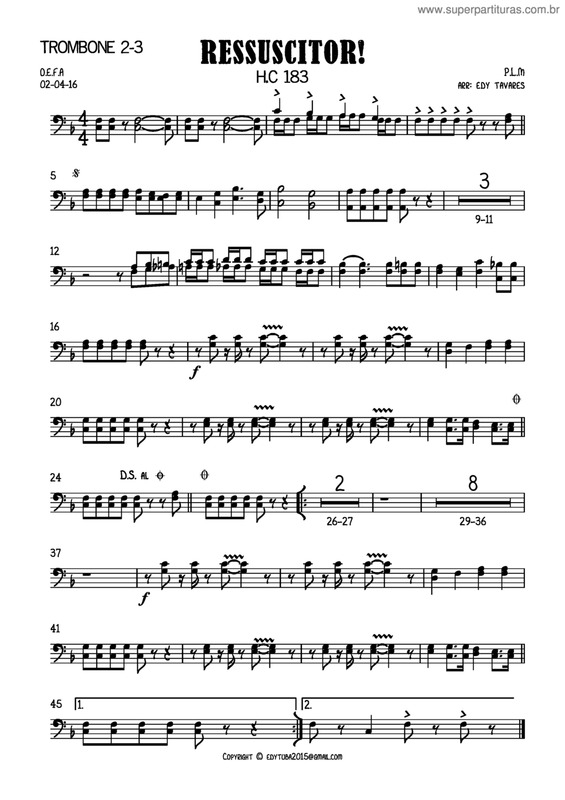 Partitura da música Ressuscitor v.18