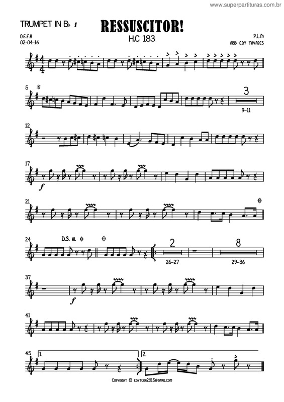 Partitura da música Ressuscitor v.19