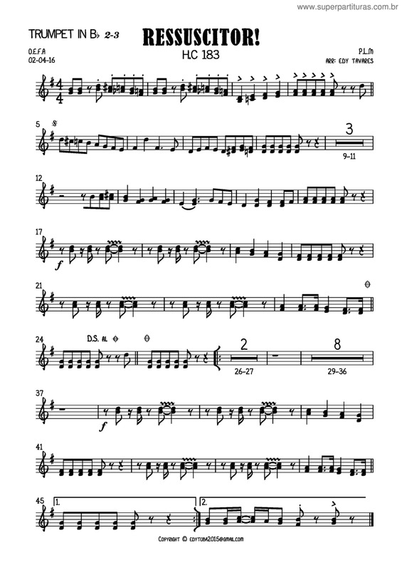 Partitura da música Ressuscitor v.20