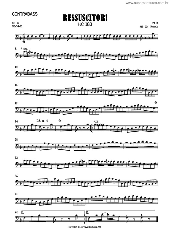 Partitura da música Ressuscitor v.4