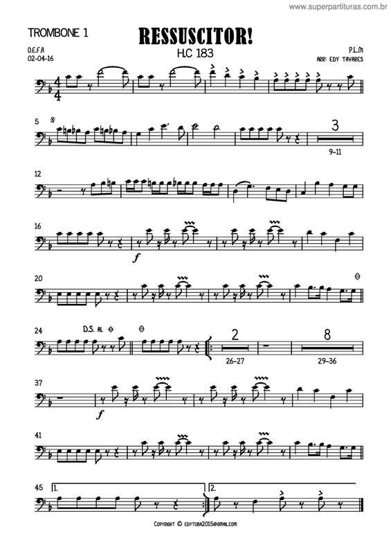 Partitura da música Ressuscitor v.9