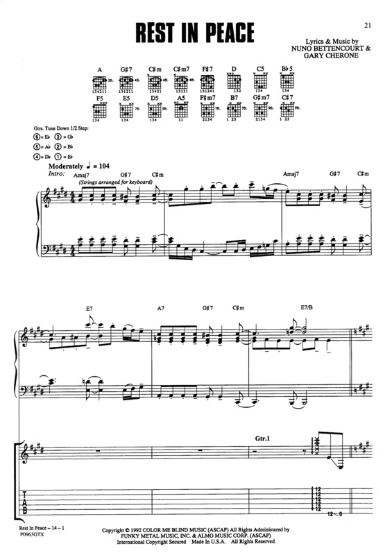 Partitura da música Rest In Peace v.2