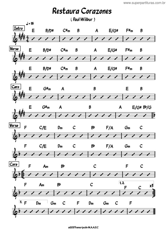 Partitura da música Restaura Corazones