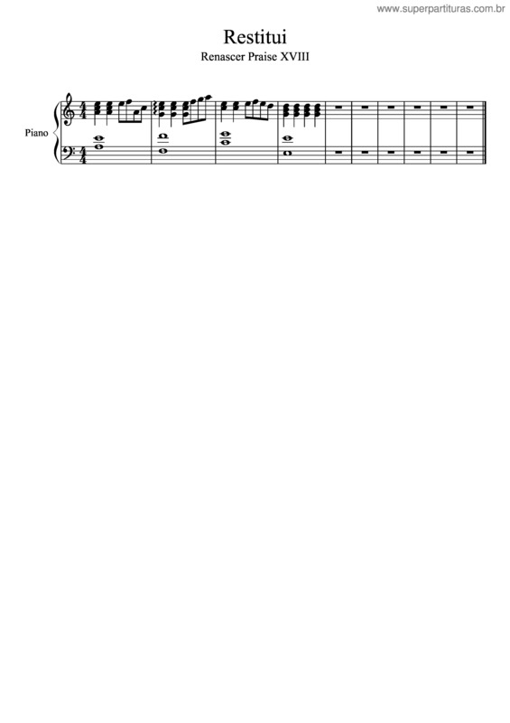 Partitura da música Restitui v.5