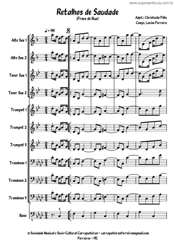 Partitura da música Retalhos De Saudade v.2