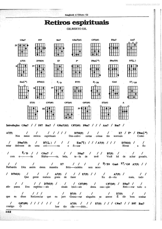 Partitura da música Retiros Espirituais