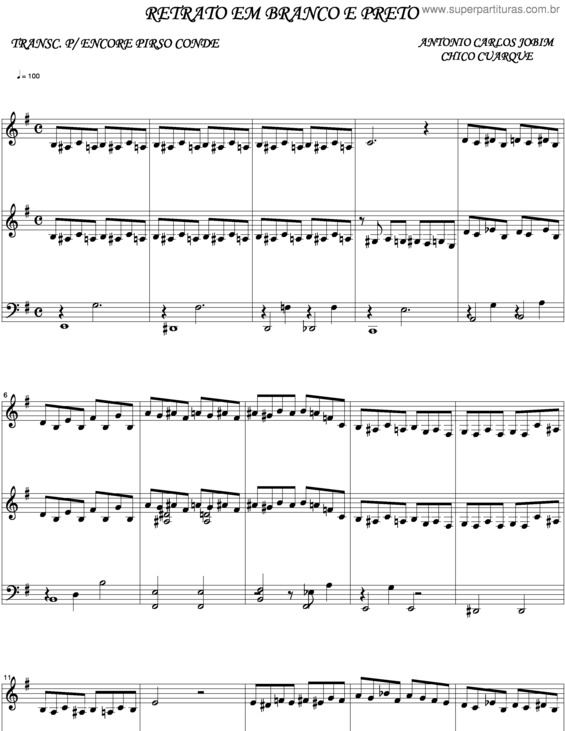 Partitura da música Retrato Em Branco E Preto v.3