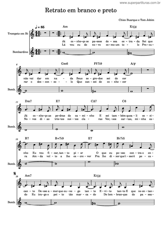 Partitura da música Retrato Em Branco E Preto v.6