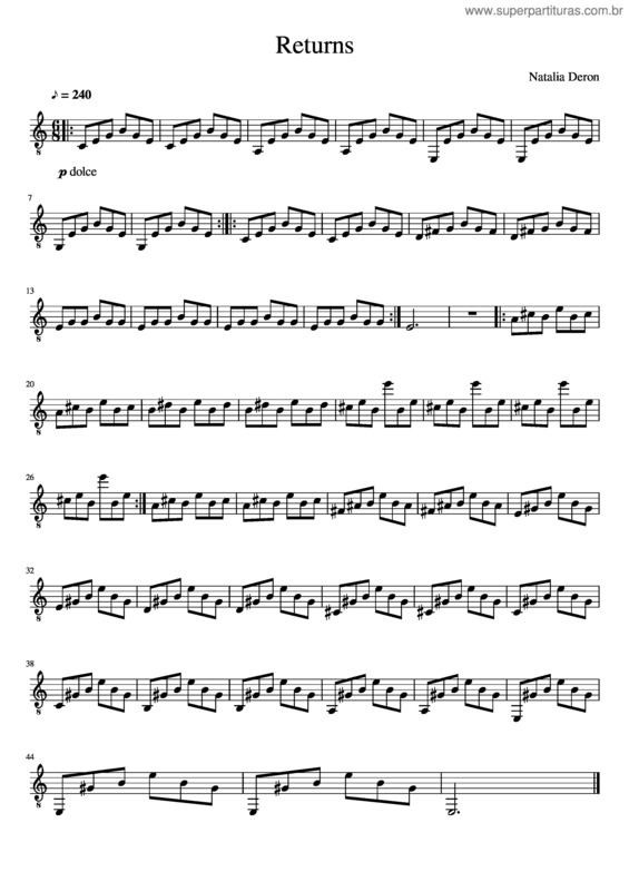 Partitura da música Returns