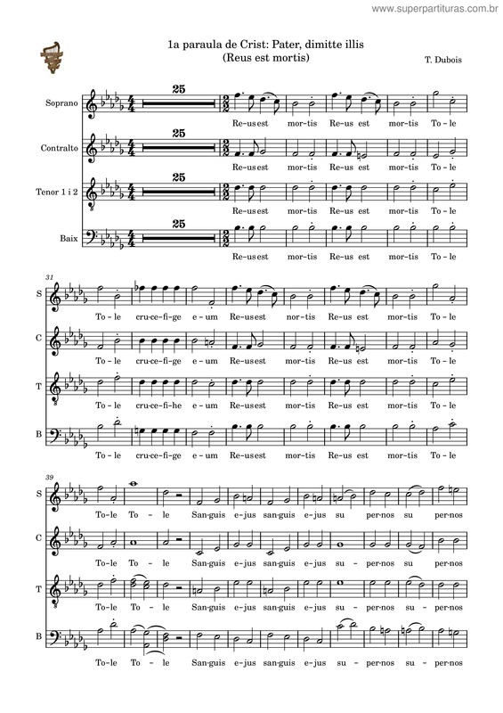 Partitura da música Reus Est Mortis