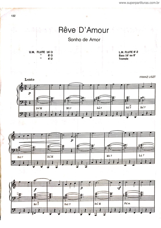 Partitura da música Rêve D'amour v.2