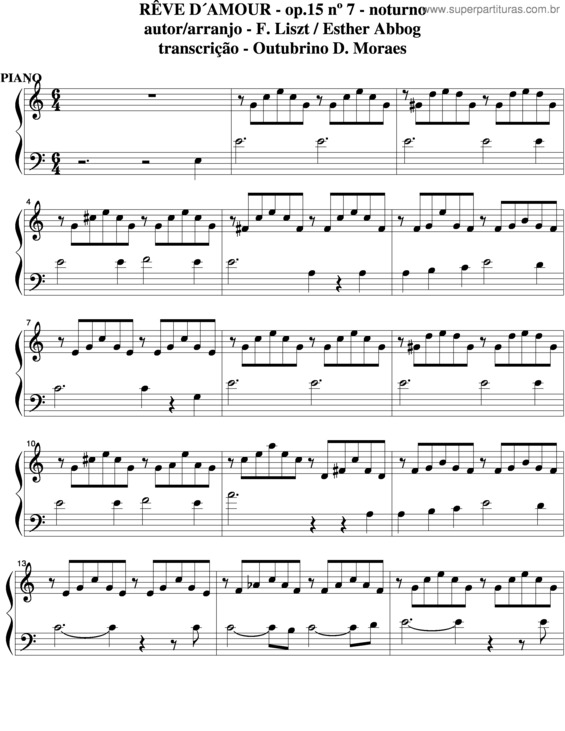 Partitura da música Revê D´Amour