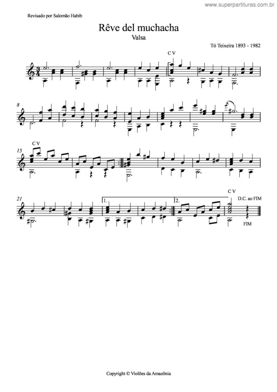 Partitura da música Rêve del muchacha