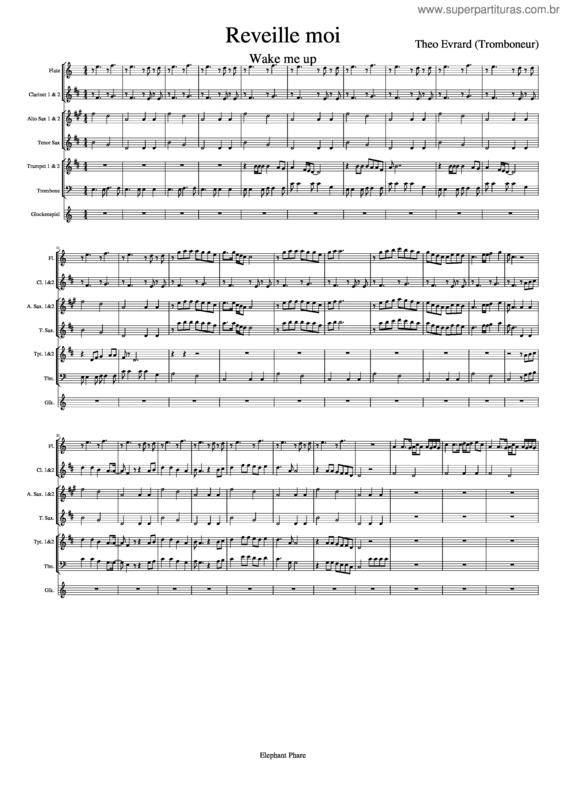 Partitura da música Reveille Moi