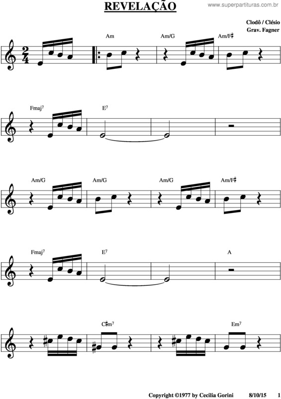 Fagner - Canteiros - Sheet Music For Keyboard