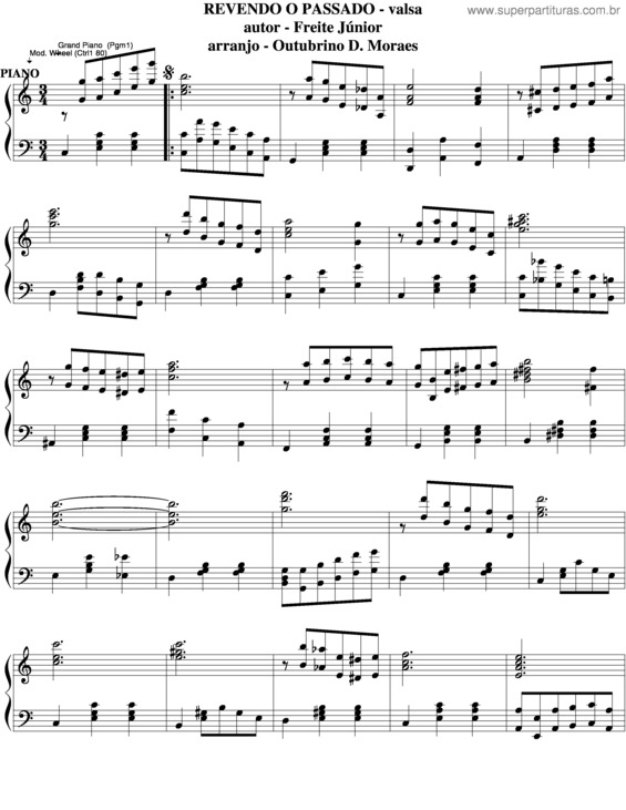 Partitura da música Revendo O Passado v.6