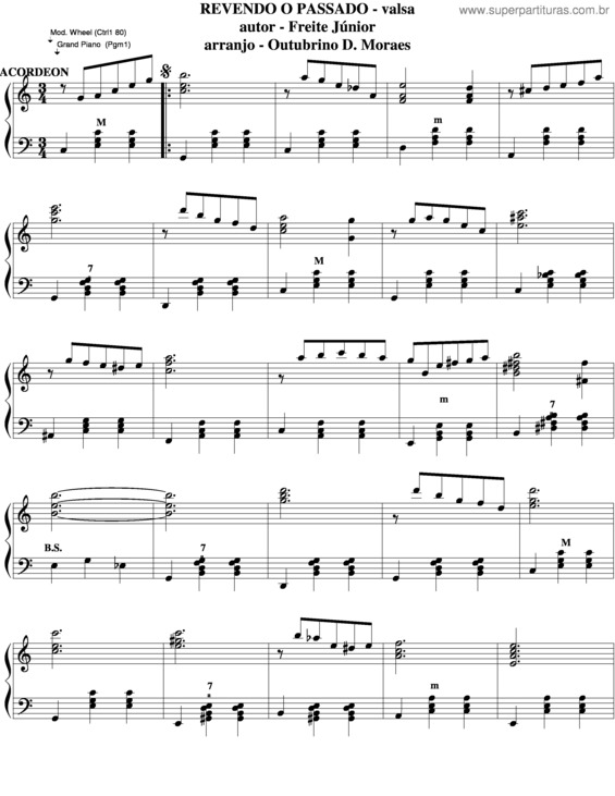 Partitura da música Revendo O Passado v.7