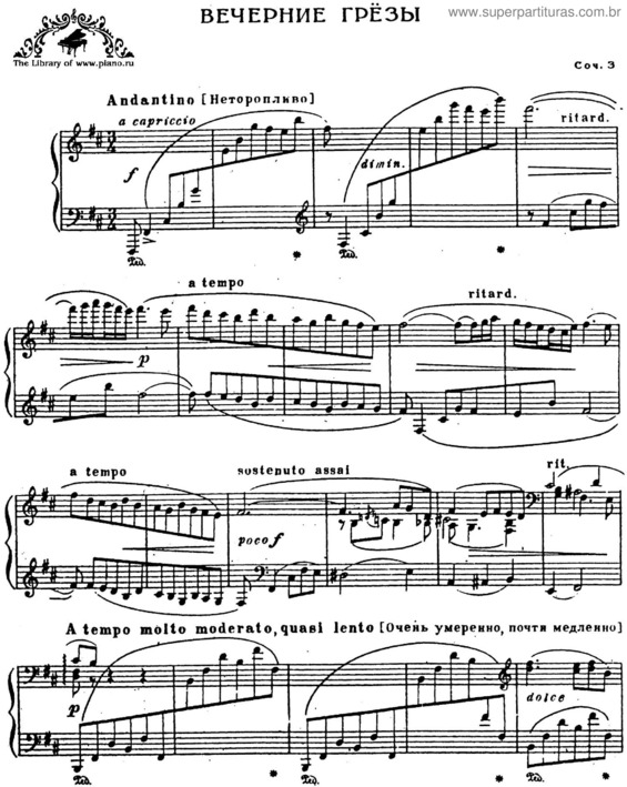 Partitura da música Rêverie du soir