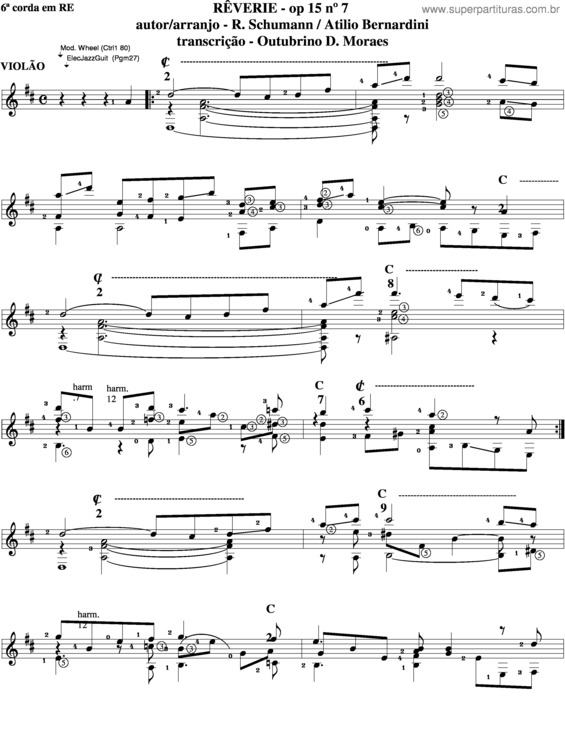 Partitura da música Reverie v.3