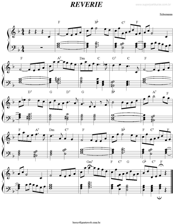 Partitura da música Reverie