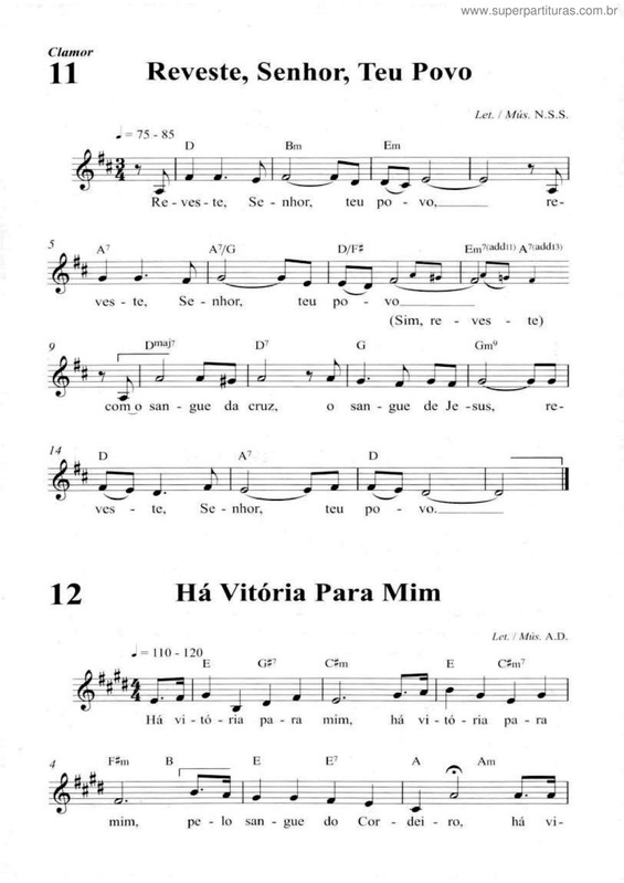 Partitura da música Reveste, Senhor, Teu Povo