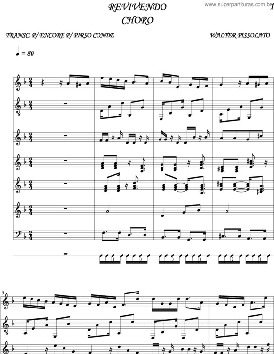 Partitura da música Revivendo