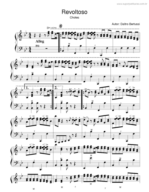 Partitura da música Revoltoso