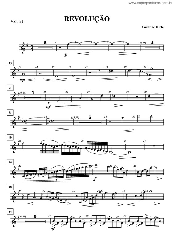 Partitura da música Revolução v.2