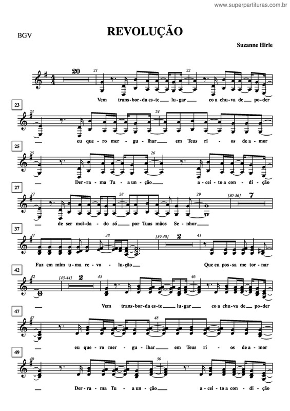 Partitura da música Revolução v.3